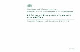 Lifting the restrictions on NEST · 2013. 2. 8. · restrictions remain necessary to meet the European Commission’s rules on state aid. Lifting the restrictions may entail the Government