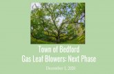 Town of Bedford Gas Leaf Blowers: Next Phase · 2020. 12. 8. · Leaf Blowers & Climate Change Hydrocarbonsand other VOCs contribute to the formation of ozone by increasing the amount