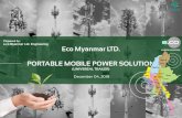 Prepared by: e.co Myanmar Ltd. Engineering Eco Myanmar LTD. PORTABLE MOBILE POWER SOLUTION · 2018. 12. 4. · genset model himoinsa or rid 15e or equivalent solar panel 13 nos. 1.0mx2.0m