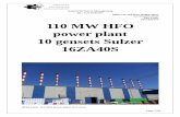 ATM sulzer 110 MW power plant rev1€¦ · Technical specification: Alfa Laval, FOPX 613 TFD‐20, B&K Filter 3.2 Lube oil storage and treatment: 1 module per genset: Alfa Laval,
