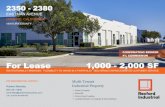 2350 - 2380...2350 - 2380 EASTMAN AVENUE, OXNARD, CA 93030 For Lease 1,000 - 2,000 SF A Multi-Tenant Industrial Property Available: 1,000 - 2,000 Total Property Size: 55,321 SF Zoning: