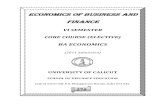 Economics Of Business And Financeuniversityofcalicut.info/SDE/BA_Economics_VISem_Core...Economics Of Business And Finance VI SEMESTER CORE COURSE (ELECTIVE) BA ECONOMICS (2011 Admission)