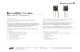 HIH-4000 Series Humidity SensorsHIH-4000-004 Integrated circuit humidity sensor, 1,27 mm [0.050 in] lead pitch SIP, calibration and data printout HIH-4000-005 Equivalent to HIH-4000-001