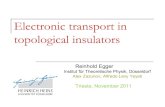 Electronic transport in topological insulatorsthphy.uni-duesseldorf.de/~ls4/pdfs/trieste2011.pdfElectronic transport in topological insulators Reinhold Egger Institut für Theoretische