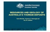 RESOURCES AND GEOLOGY OF AUSTRALIA’S THORIUM DEPOSITS · 2020. 6. 29. · Weld, Cummins Range and Mud Tank; significant thorium has only been identified at the Cummins Range deposit