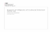 Statistical Release - GOV.UK · 2016. 12. 14. · Department for Culture, Media and Sport Export of Objects of Cultural Interest 2015-16 4 Chapter 1: Introduction Released: 15 December