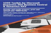& Dynamics NAV Dynamics 365 Business Central 1099 Toolkit for … · 2020. 12. 8. · 1099 Toolkit for Microsoft Dynamics 365 Business Central & Dynamics NAV 2020 Toolkit Update includes