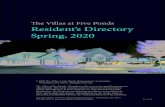 The Villas at Five Ponds Resident’s Directory Spring, 2020...Directory Design & Photos: Ronald Dorfman Design • Warminster, PA 18974 215-328-9255 03_24_20• Rear cover photo: