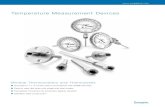 Temperature Measurement Devices - Swagelok · Temperature Measurement Devices 1 THERMOMETERS / THERMOWELLS Temperature Measurement Devices Bimetal Thermometers and Thermowells Accurate
