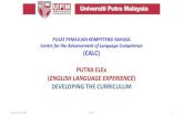 PUSAT PEMAJUAN KOMPETENSI BAHASA Centre for the … · 2020. 11. 12. · PUSAT PEMAJUAN KOMPETENSI BAHASA Centre for the Advancement of Language Competence (CALC) PUTRA ELEx (ENGLISH