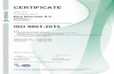 CERTIFICATE - eleq.com8331 LH Steenwijk The Netherlands including the implementation meets the requirements of the standard: ISO 9001:2015 Scope: Design, production, sales and delivery