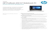HP ProBook 430 G7 Notebook PC - Daisy Corporate Services...Datasheet HP ProBook 430 G7 Notebook PC Business class power, af fordably priced Full-featured, thin, and light, the reliable