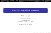 Statically Determinate Structures - UMDaustin/ence353.d/lecture...Introduction Statical Determinacy of Trusses Statical Determinacy of Planar Structures Indeterminacy of Beams Indeterminacy