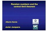 Random numbers and the central limit theorem...Probability distribution The subroutine “random number” generates a uniform distribution of real numbers in The probability of occurrence