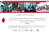 HIV SELF-TESTING AFRICA - WHO · HIV SELF-TESTING AFRICA HIV Self-Testing: breaking the barriers to uptake of testing among men and adolescents in sub-Saharan Africa, experiences