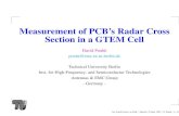 Measurement of PCB’s Radar Cross Section in a GTEM Cell...Int. Zurich Symp. on EMC - Munich, 25 Sept. 2007 - D. Pouhe` – p.7/19 Beneﬁts of Using the GTEM Cell The GTEM Cell can