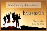 2020 Annual Meeting - Bank34...Jun 24, 2020  · 2020 Annual Meeting . Board of Directors. Randal L. Rabon, Chairman. William F. Burt, Vice Chairman. James D. Harris. Jill Gutierrez.