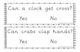 Can a clock get cross? Yes No - WordPress.com...Can crabs clap hands? Yes No © © Are you fond of plums? Yes No Did a shark ever jump up a tree? Yes No © © Can frogs swim in ...