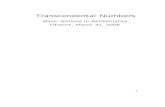 Transcendental Numbers - Universiteit beuke106/transcendentalsheets.pdfآ  2) e, proved transcendental