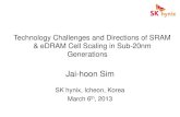 Technology Challenges and Directions of SRAM & eDRAM Cell … · 2013. 3. 15. · [Source : ITRS 2000~2010] SIS or MIS, Concave or Cylinder Al2O3 MIM, Cylinder HfO2 & Al2O3 ZrO2 &