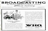 BROADÁÀSTI - WorldRadioHistory.Com...BROADÁÀSTI NG The Weekly /% /Newsmagazine of Radio ,ßr Weekly Advertising 15c the Copy $5.00 the Year Canadian & Foreign $6.00 the Year APRIL