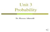Unit 3 Probability - JU Medicine · 2020. 12. 4. · Probability calculations are always concerned with finding the probability that the variable assumes any value in an interval