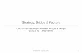 Strategy, Bridge & Factory€¦ · The Strategy Pattern • We already covered this pattern in Lecture 7 • Intention • Lets you use diﬀerent algorithms depending on context