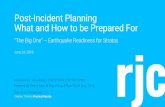 Post-Incident Planning What and How to be Prepared For...2018/06/23  · Non-structural / OFC –CSA S832-14 Seismic risk reduction of operational and functional components (OFCs)
