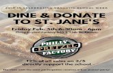 TO ST. JANE'S DINE & DONATE 2021. 1. 27.آ  DINE & DONATE. TO ST. JANE'S-=#8;#8; 1 J S#8 ; S"=1#;N "==1;a