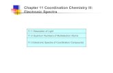 Chapter 11 Coordination Chemistry III: Electronic Spectra...electronic spectra of coordination compounds, especially involving heavy metals. Spin-orbit coupling acts to split free-ion