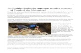 Antiquities Authority attempts to solve mystery of Tomb of the Maccabees · 1 Antiquities Authority attempts to solve mystery of Tomb of the Maccabees In an effort to solve one of