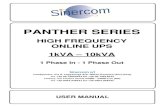 Panther 1-10kVA ENG - sinercom englishups.sinercom.it/uploads/2/6/3/0/26305881/panther_1-10kva_eng.pdfPANTHER SERIES HIGH FREQUENCY ONLINE UPS 1kVA – 10kVA 1 Phase In - 1 Phase Out