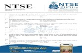 NTSE Preparation Online | Best NTSE Online Coaching - … · 2020. 7. 17. · PHYSICS 1. A particle is moving along a circular track of radius 1 m with uniform speed. Find the ratio