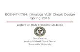 ECEN474/704: (Analog) VLSI Circuit Design Spring 2016 · 2018. 9. 10. · ECEN474/704: (Analog) VLSI Circuit Design Spring 2016. Announcements • Turn in your 0.18um NDA form and