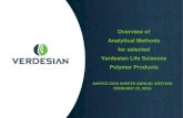 Overview of Analytical Methods for selected Verdesian Life ...aapfco.org/presentations/2016/2016_MY_verdesian.pdf–ASTM METHODS • E203-08, volumetric Karl Fischer test for water