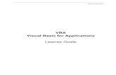VBA Visual Basic for ApplicationsThis will be an introduction to Visual Basic for Applications (VBA) in Excel 2013/2016. For Excel power user who is not yet a programmer or anyone
