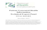 Patient Generated Health Information Technical Expert Panel · Meaningful Use Stage 3 (MU3) recommendations. The outcome of the initial phase included identifying specific types of