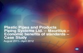 Plastic Pipes and Products Piping Systems Ltd. - ISO ......polyethylene and un-plasticized polyvinyl chloride pipes and fittings, based on the relevant ISO standards. It has also obtained