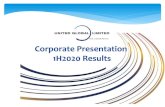 Corporate Presentation 1H2020 Results · UOC Group has since been de-consolidated and is no longer accounted for in Group revenue. 1H2020 revenue thus consists only of contribution