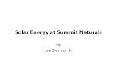 Solar Energy at Summit Naturals - Cornell Small Farms · 2019. 5. 16. · Parts of Solar Geothermal in Glass Greenhouse • 12’Collector tube @ top of greenhouse • thermostatically