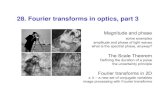 28. Fourier transforms in optics, part 3 · 28. Fourier transforms in optics, part 3 Magnitude and phase some examples amplitude and phase of light waves what is the spectral phase,