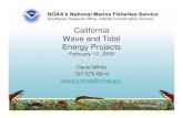 California Wave and Tidal Energy Projects...Wave and Tidal Energy Projects February 12, 2009 David White 707-575-6810 david.k.white@noaa.gov