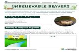 AT HOME WITH NATURE: ages 8+ UNBELIEVABLE BEAVERS...UNBELIEVABLE BEAVERS In the video, we learn about the adaptations that allow beavers to be amazing swimmers. Can you name at least