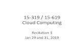 15-319 / 15-619 Jan 29 and 31, 2019 Cloud Computing Recitation 3msakr/15619-s19/recitations/S19... · 2019. 1. 29. · issues, and lessons learned. However, please: Do not share your