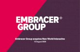 Embracer Group acquires New World Interactive...Embracer Group is the parent company of businesses developing and publishing PC and console games for the global games market. The group