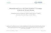 Restricted Use of COVAXINTM Under Clinical Trial Mode · 2021. 1. 18. · Version: 4.0; Dated: 11/1/2021 Page 2 of 16 Title: Restricted use of COVAXIN TM under clinical trial mode.