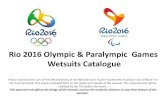 Rio 2016 Olympic & Paralympic Games Wetsuits Catalogue · 2016. 7. 19. · Rio 2016 Olympic Games Wetsuits Catalogue Please note that the sum of the Identifications of the Manufacturer