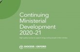 Continuing Ministerial Development 2020–21 · 2020. 9. 3. · Mission for Ministerial Formation. Contents CMD day events 2020-21 4 Sabbaticals 14 Preparing for retirement 15 Funding