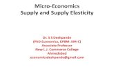 Micro-Economics Supply and Supply Elasticity · 2018. 3. 31. · Supply and Supply Elasticity Dr. S S Deshpande (PhD Economics, EPBM: IIM-C) Associate Professor New L.J. Commerce