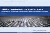 Heterogeneous Catalysts - PharmaBlock · • Pharmablock maintains a heterogeneous solid substrate supported hydrogenation catalyst catalog containing over 300 species. This catalog